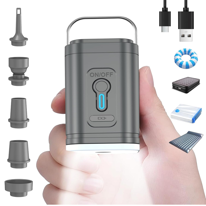 Vacuum Chamber Small - ปั๊มลมพกพาขนาดเล็กพร้อมแบตเตอรี่ 1200mAh ชาร์จซ้ำได้ ใช้สำหรับเติมลม/ปล่อยลม สำหรับที่นอนลม สระน้ำ