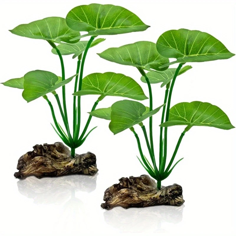 Terrarium Moss Art - 1 PC ประดิษฐ์ Aquarium พืชที่สมจริงลอยใบทนทาน Stem,สัตว์เลื้อยคลาน