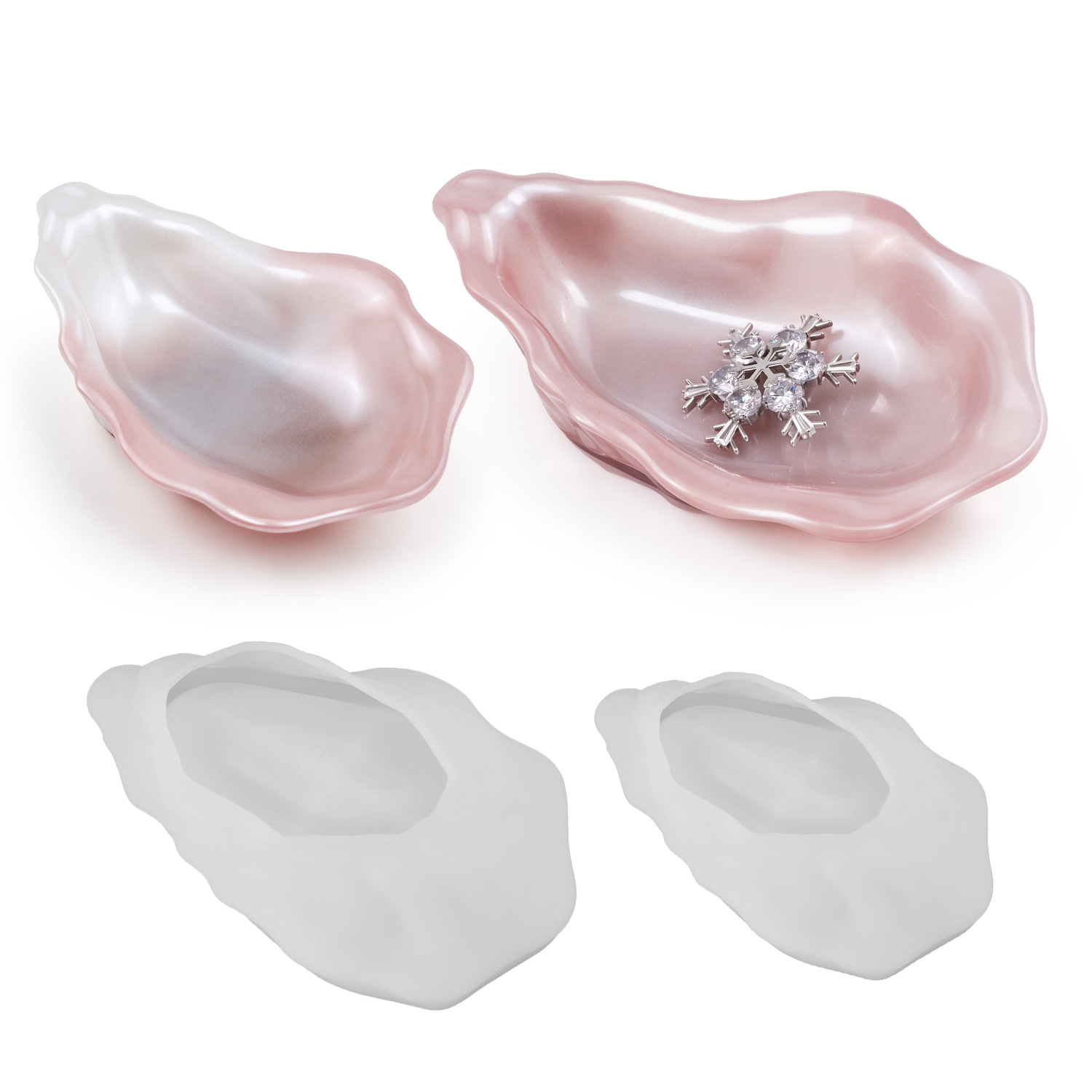 Serving Tray Mold - แม่พิมพ์ซิลิโคนรูปเปลือกหอยสำหรับทำถาด - งานฝีมือเรซิ่น อีพ็อกซี่ ยิปซั่ม ซีเมนต์