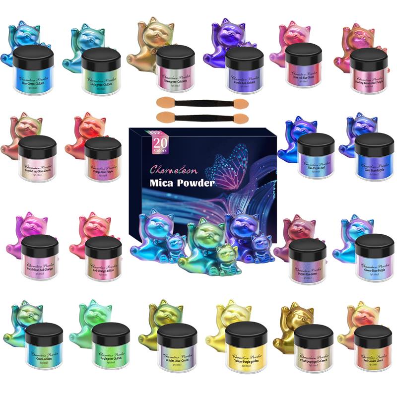 Resin Pigment Set - ชุดสีเรซิน10/20สีสำหรับเปลี่ยนสีเม็ดสีอีพ็อกซี่เรซิ่นยูวีเรซิ่นสีสำหรับทำเครื่องประดับเรซิ่นแบบทำเครื่องมือเรซิ่นด้วยตัวเอง