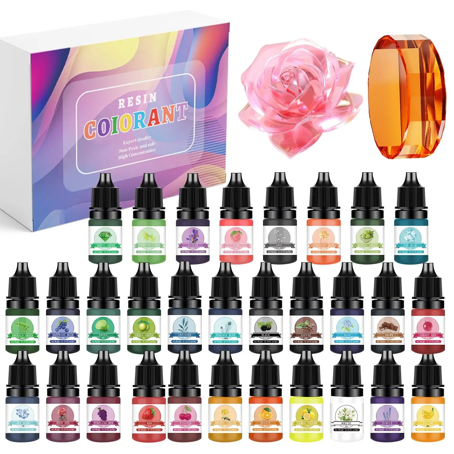 Epoxy Uv Resin Kit - ชุดสีเรซิ่นอีพ็อกซี่ 30 สี ขนาด 5 มล.