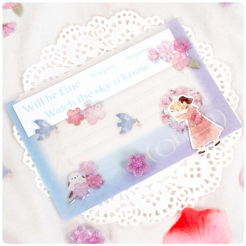 Resin Craft Material - สไตล์ญี่ปุ่นซากุระคริสตัล 3D สติกเกอร์สีชมพูน่ารักสําหรับสาวงานฝีมือ DIY ตกแต่งโทรศัพท์มือถือกรณีงานฝีมือ DIY