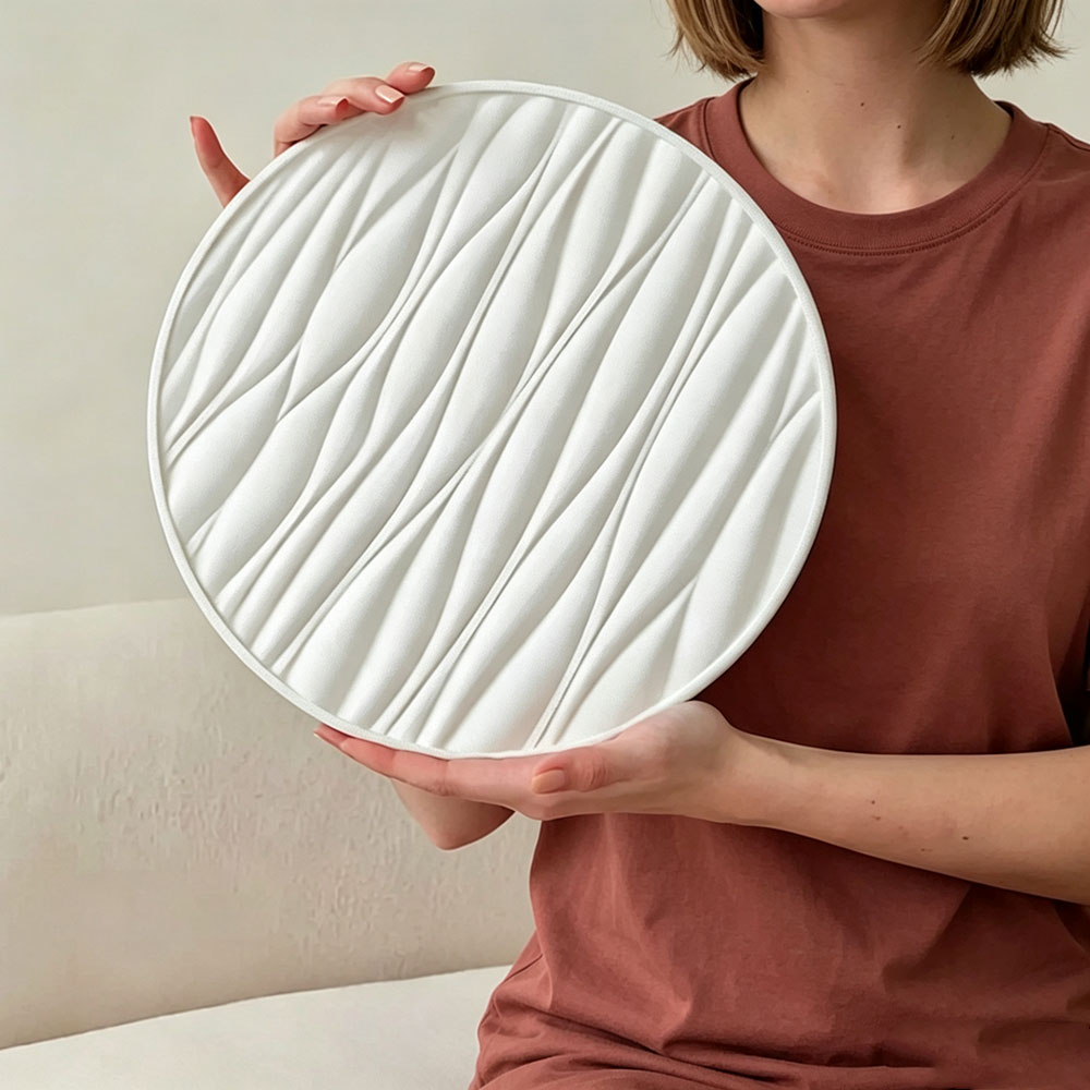 Coaster Mold Round - แม่พิมพ์ซิลิโคนถาดกลมขนาดใหญ่ ลายคลื่น สำหรับทำถาดปูนปลาสเตอร์ ถาดเรซิ่นอีพ็อกซี่ ถาดโชว์เครื่องประดับ แม่พิมพ์