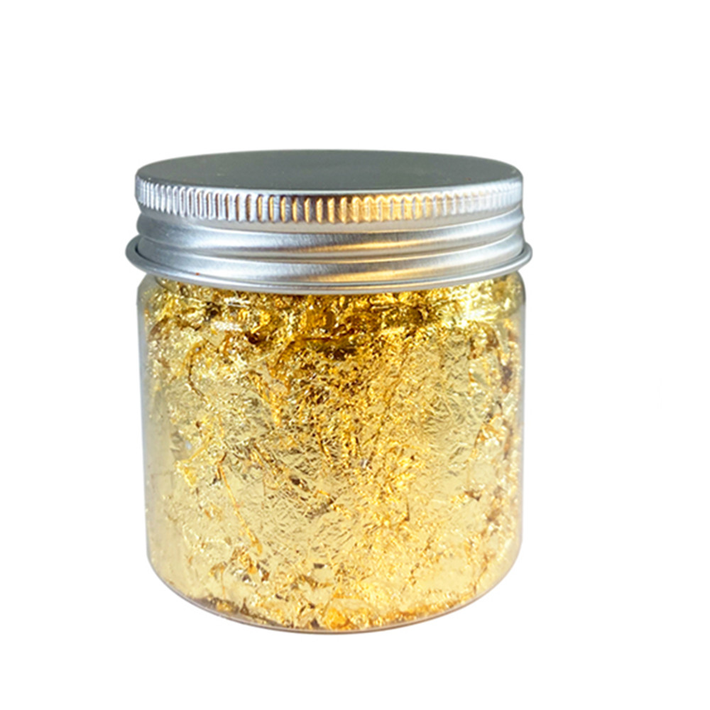 Gold Foil Flakes - เลียนแบบทองคำสีกุหลาบเงินทองแดงฟอยล์ Glitter Craft Leaf แผ่น Bulk