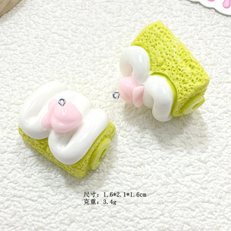 Resin Craft Supplies - จี้เรซิ่นรูปเค้กน่ารักขนาดเล็ก 10 ชิ้น ของตกแต่งสไตล์คาวาอี้ สำหรับงาน DIY