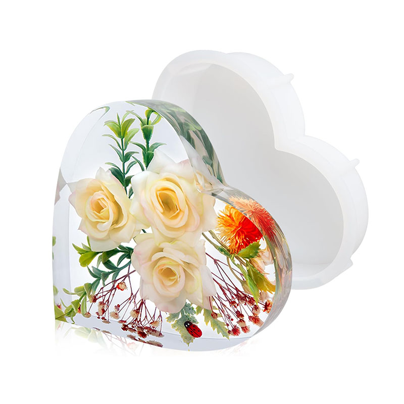 Flower Preservation Resin - แม่พิมพ์เรซิ่นอีพ็อกซี่รูปหัวใจขนาดใหญ่ สำหรับเก็บรักษาดอกไม้ ทำที่คั่นหนังสือ DIY ช่อดอกไม้งานแต่งงาน ของขวัญวันวาเลนไทน์