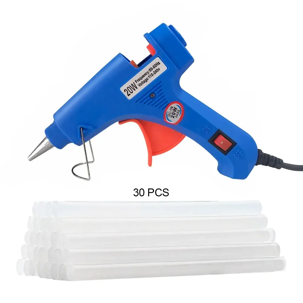 Heat Gun Small - 20W Hot Melt กาวปืนครัวเรือนอุตสาหกรรมมินิปืนไฟฟ้าอุณหภูมิความร้อนเครื่องมือใช้ 7 มม.กาวแท่ง