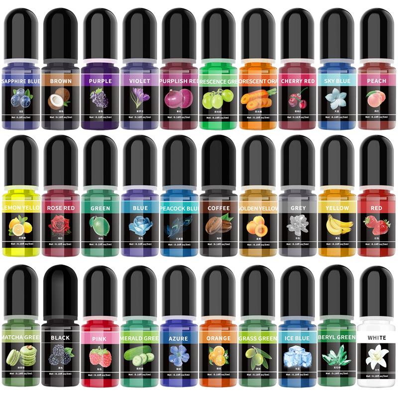 Resin Pigment Set - 5 ml/ขวดอีพ็อกซี่เรซิ่นPigment Liquid Colorant Dye Universalอีพ็อกซี่เรซิ่นPigmentสําหรับUV