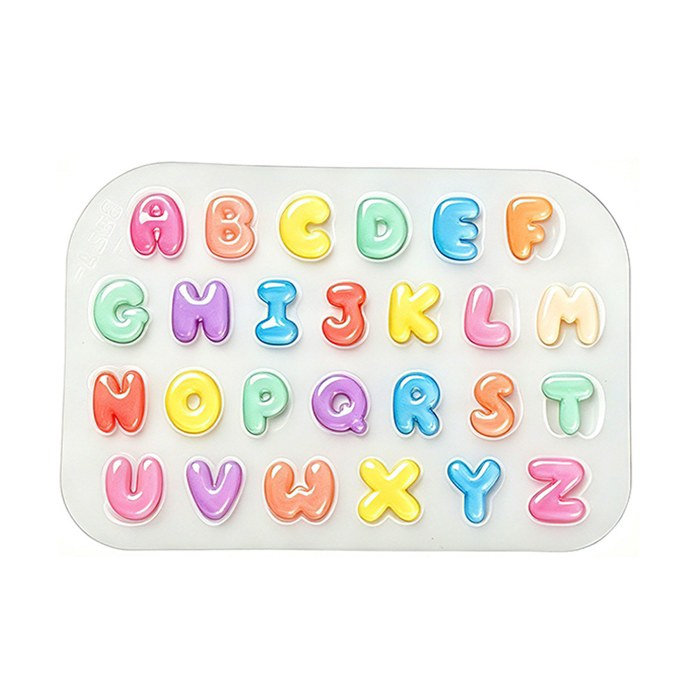 Resin Jewelry Kit - แม่พิมพ์ซิลิโคนตัวอักษรขนาดเล็ก 2 ชิ้น ชุดทำตัวอักษร A-Z น่ารัก