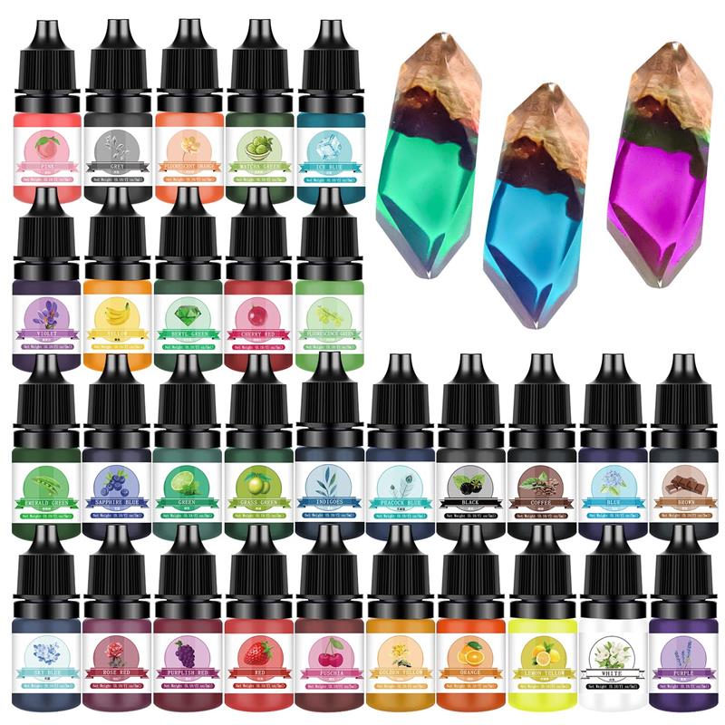 Resin Ocean Wave Mold - 5ml 30 สีเรซิ่น Pigment Liquid สีย้อม