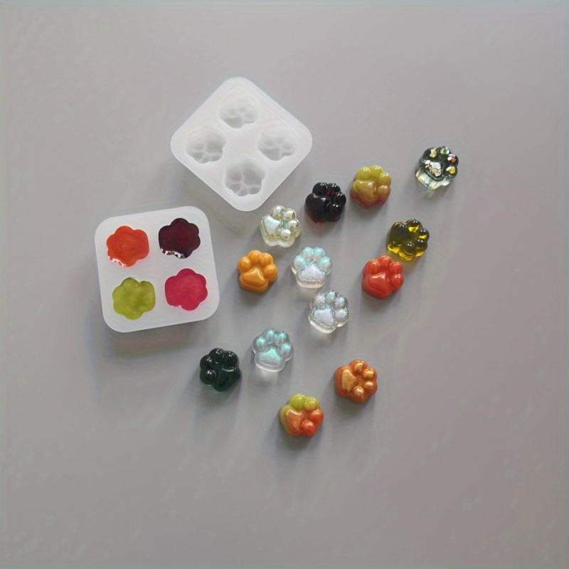 Resin Craft Ideas - ชุดแม่พิมพ์ซิลิโคนลายอุ้งเท้าแมว-4A ดีไซน์งานฝีมือ DIY ที่ไม่เหมือนใครสำหรับเรซิน ดินเหนียว และปูนปลาสเตอร์-เหมาะสำหรับการทำเทียนและอโรมาเธอ