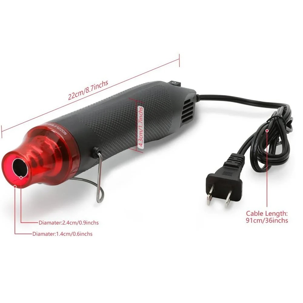 Heat Gun Small - ปืนลมร้อนแบบพกพาขนาดเล็ก สำหรับงาน DIY งานประดิษฐ์ งานนูนลาย งานหดฟิล์ม