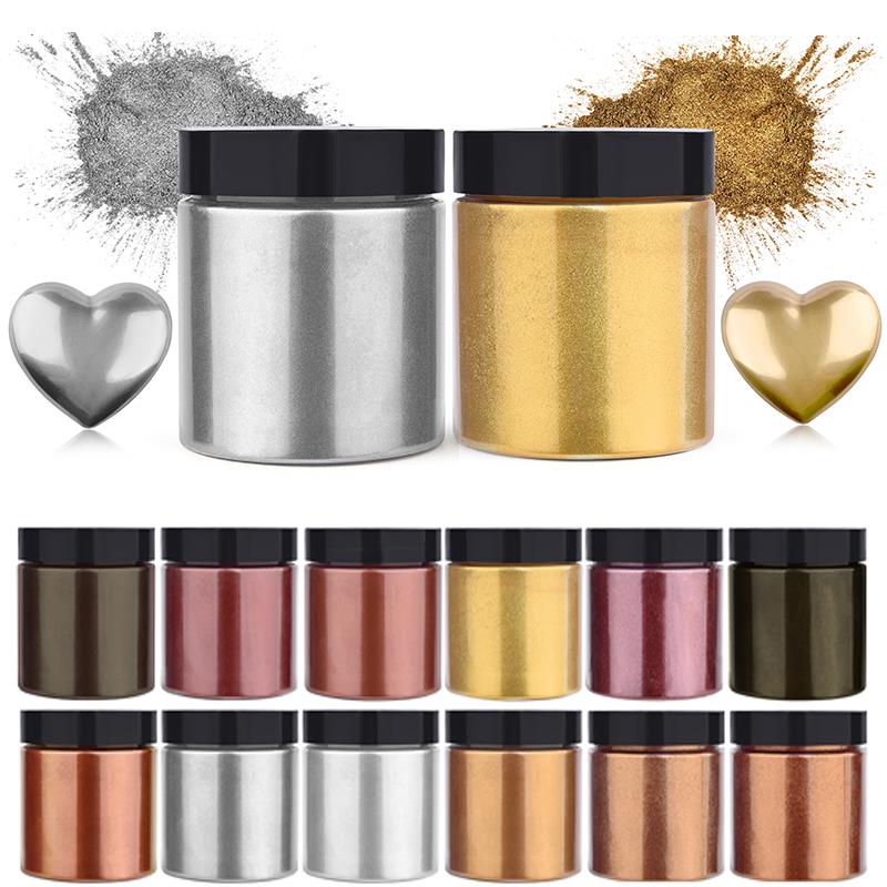 Resin Pigment Set - เม็ดสีเงินประกายเมทัลลิก50กรัมเม็ดสีมุกสีย้อมสีย้อมยูวีเรซินอีพ็อกซี่ทำเครื่องประดับ