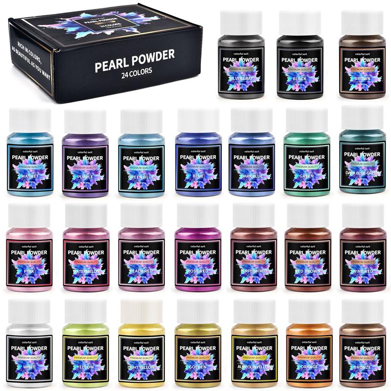 Resin Pigment Set - 6/24/30 สีอีพ็อกซี่เรซิ่น Dye Mica ผงผงสีชุดเรซิ่น Mica