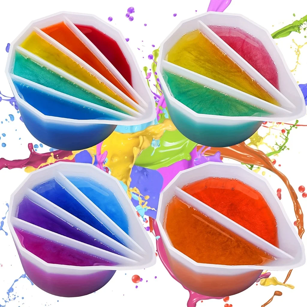 Mixing Cup Silicone - สีผสมแยกถ้วยสําหรับเทสี DIY Handmade ของเหลวหมีคริสตัลหยดซิลิโคนแม่พิมพ์ Art