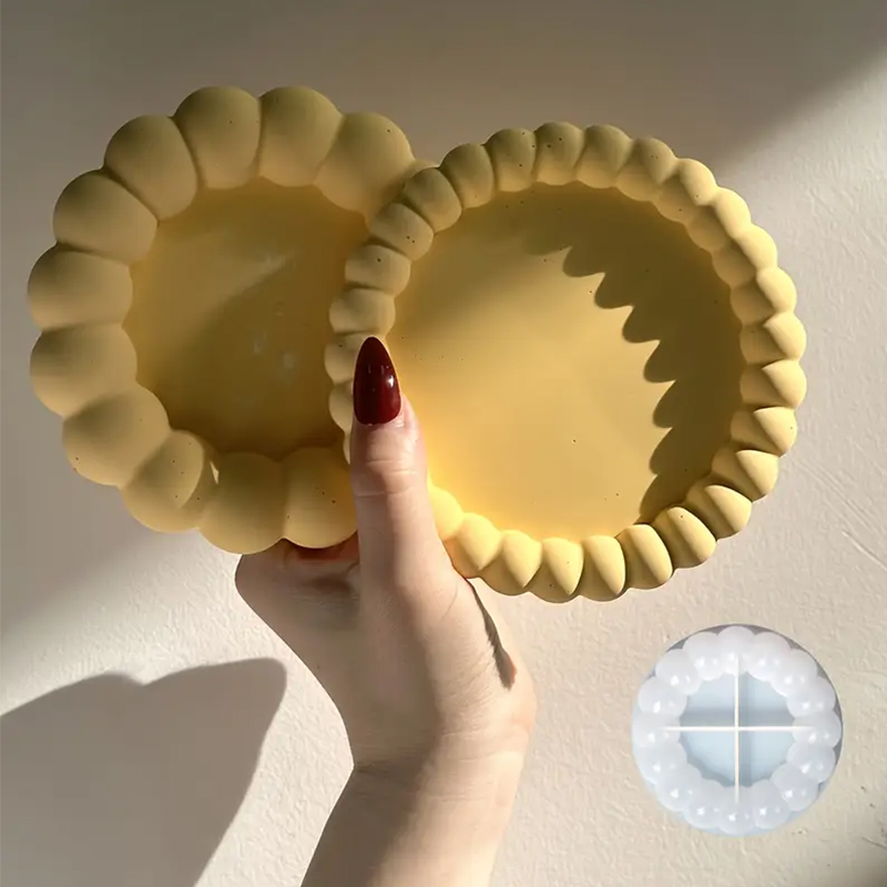 Coaster Mold Round - แม่พิมพ์ซิลิโคนถาดรองแก้วทรงกลม DIY เหมาะสำหรับถาดเก็บเครื่องประดับเรซิน DIY ถาดปูนปลาสเตอร์ งานฝีมือตกแต่งบ้าน