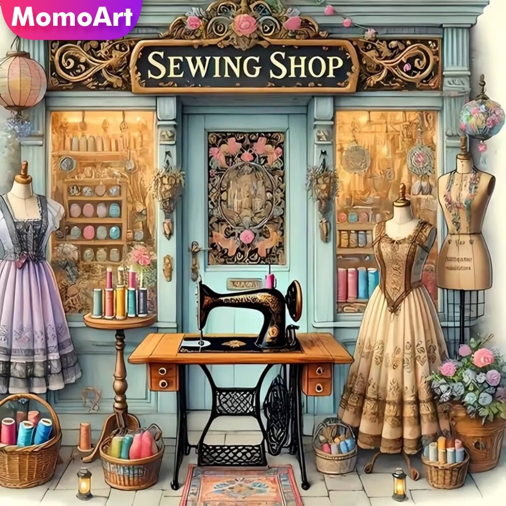 Resin Craft For Beginners - ร้านขายอุปกรณ์งานปักเพชร Momoart เหมาะสำหรับผู้เริ่มต้น ชุดงานฝีมือเพชรโมเสค ภาพวิวทิวทัศน์ ชุดงานปัก