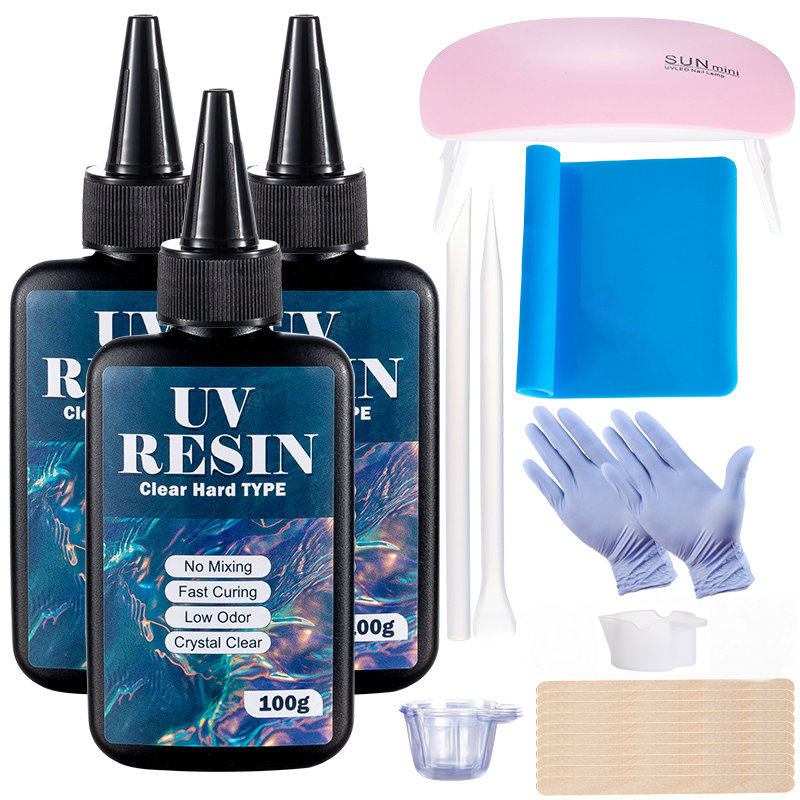 Epoxy Uv Resin Kit - 100g/250g Clear UV เรซิ่น Hard ประเภทหนึ่งนาทีอัลตราไวโอเลต