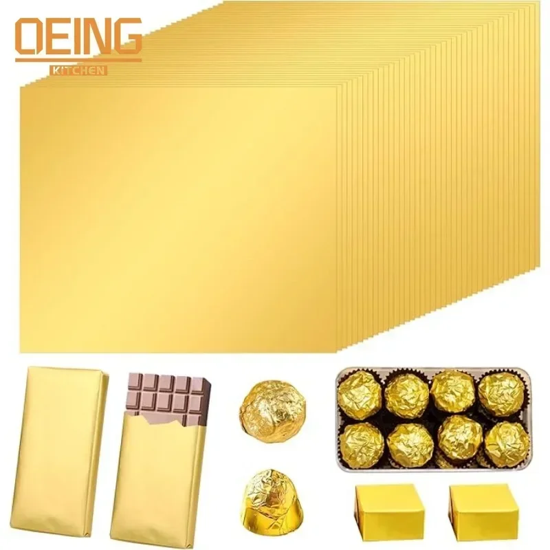 100PCS ขนาดใหญ่ดูไบช็อกโกแลต C - Gold Foil Flakes บทวิจารณ์และราคา