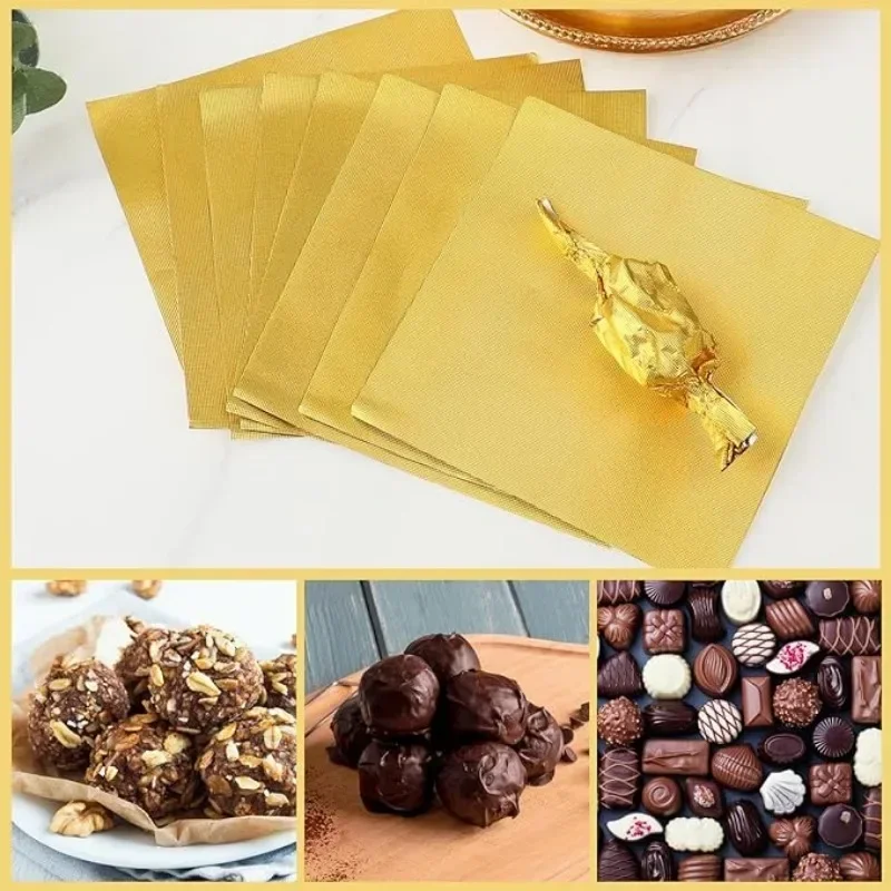 100PCS ขนาดใหญ่ดูไบช็อกโกแลต C - Gold Foil Flakes บทวิจารณ์และราคา