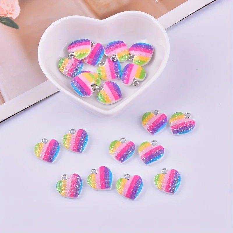 ชาร์มเรซิ่นรูปหัวใจหลากสี 10 ช - Resin Crafts Diy บทวิจารณ์และราคา