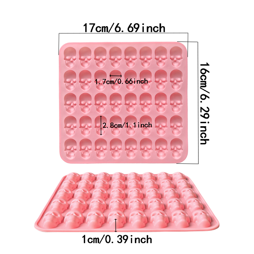 1 PC 40 หลุม Skull รูปเบเกอรี่ - Silicone Mold Tray บทวิจารณ์และราคา