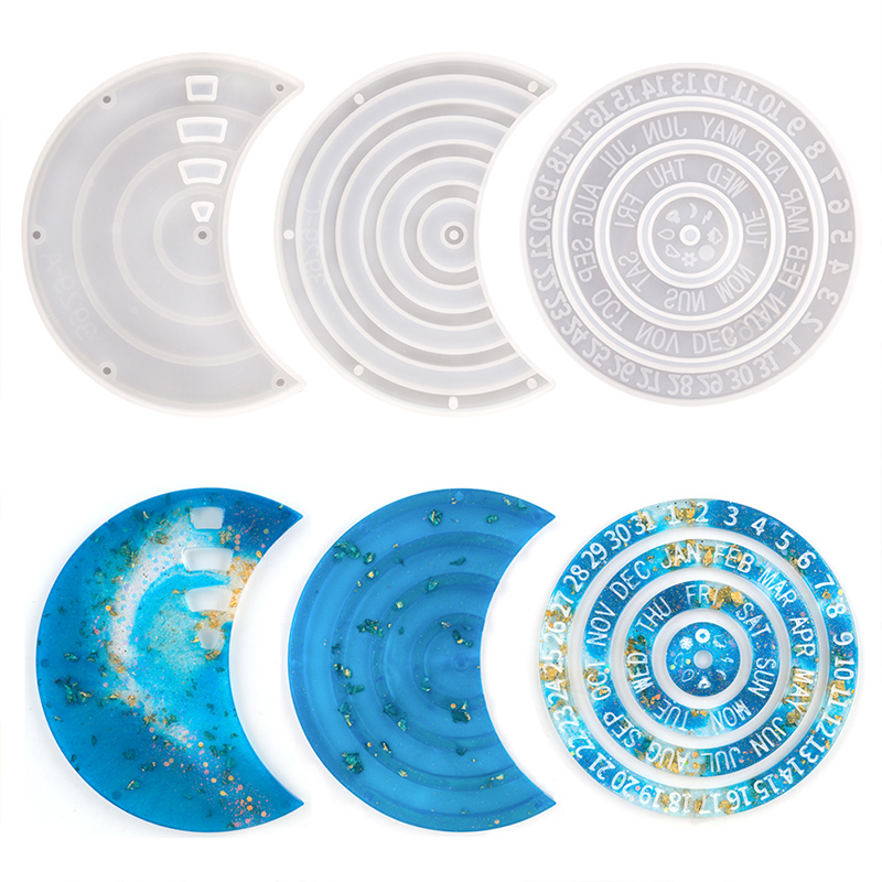 สไตล์ใหม่หมุนได้ Moon Shape ปฏ - Resin Ocean Wave Mold บทวิจารณ์และราคา
