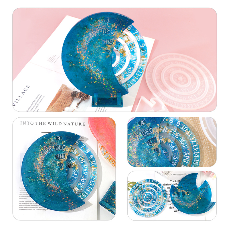 สไตล์ใหม่หมุนได้ Moon Shape ปฏ - Resin Ocean Wave Mold บทวิจารณ์และราคา