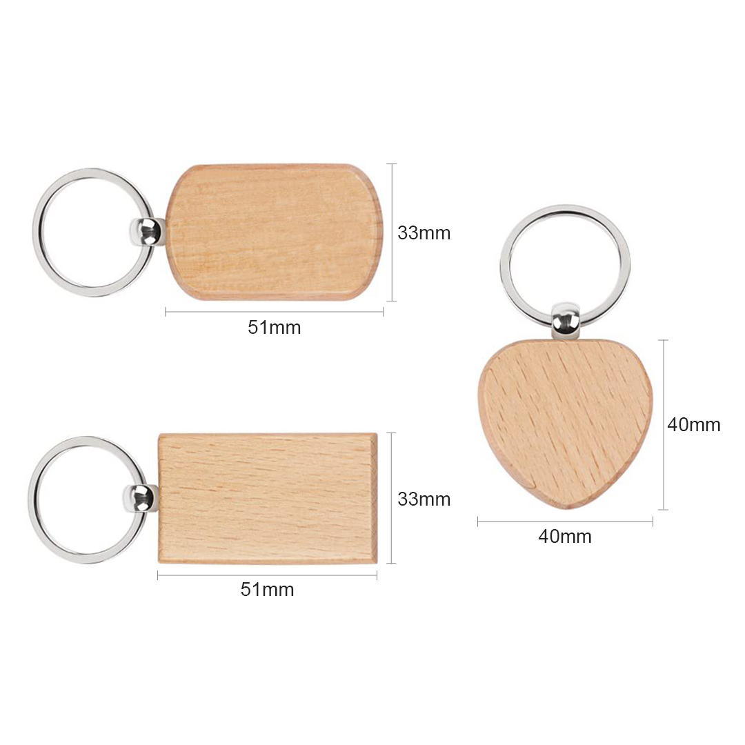 พวงกุญแจไม้ดิบ 20 ชิ้น รูปทรงส - Wood Ring Blank บทวิจารณ์และราคา