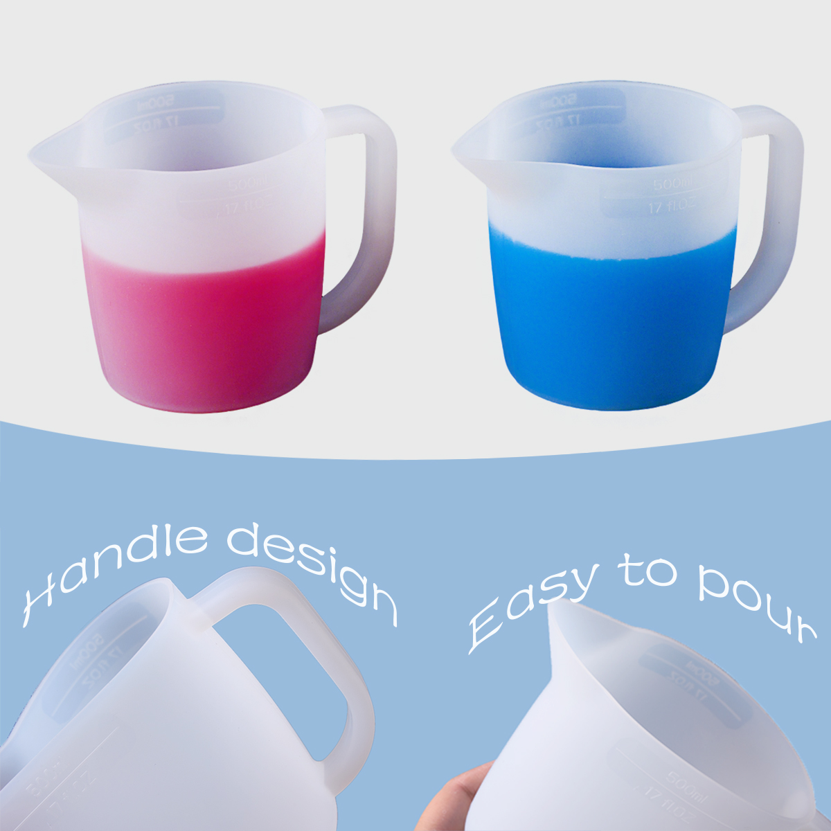 500ML ถ้วยตวงซิลิโคนพร้อมที่จั - Mixing Cup Silicone บทวิจารณ์และราคา