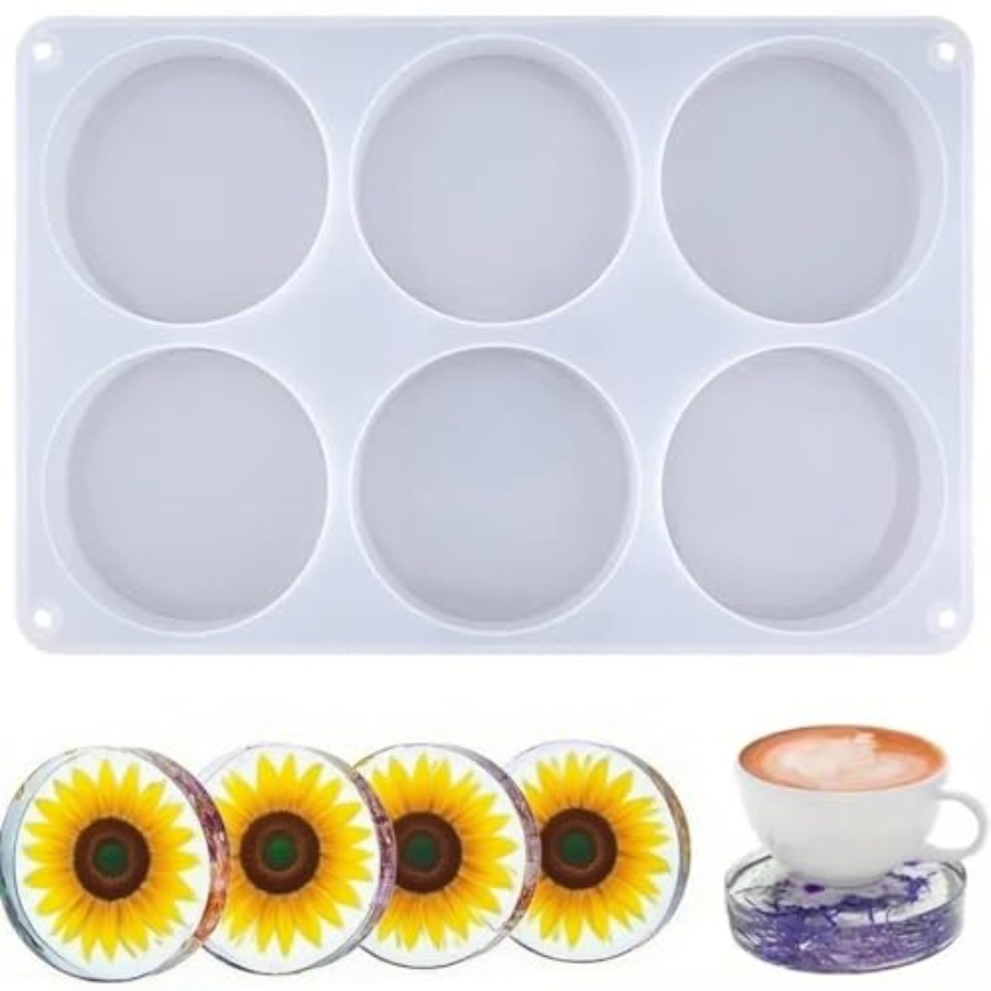 แม่พิมพ์ซิลิโคนทรงกลมลึก 6 ช่อ - Coaster Mold Round บทวิจารณ์และราคา