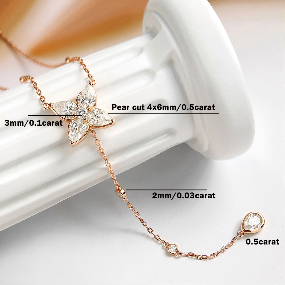 สร้อยคอจี้โมอิสซาไนต์ทรงกลม/ทร - Bezels Set Pendant บทวิจารณ์และราคา