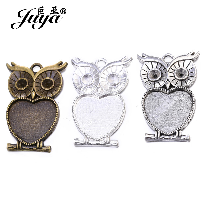 5 ชิ้น/ล็อต 25 มม. รูปหัวใจนกฮ - Bezels Set Pendant บทวิจารณ์และราคา