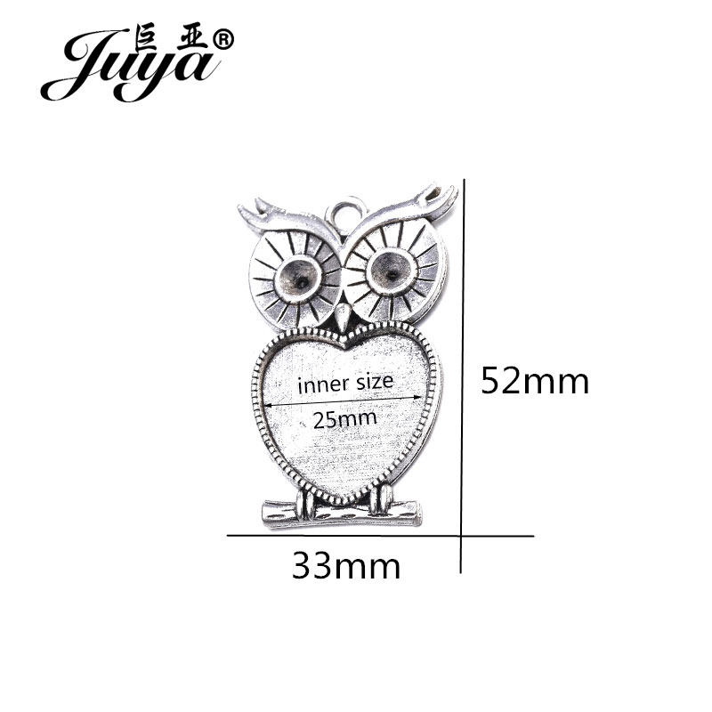 5 ชิ้น/ล็อต 25 มม. รูปหัวใจนกฮ - Bezels Set Pendant บทวิจารณ์และราคา