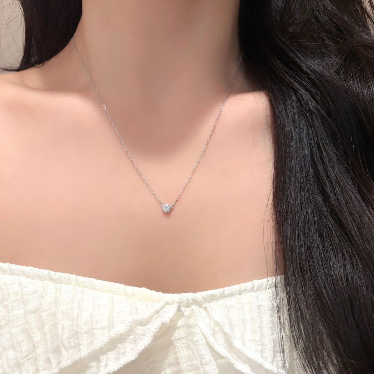 จี้สร้อยคอเงินแท้ S925 ประดับโ - Bezels Set Pendant บทวิจารณ์และราคา