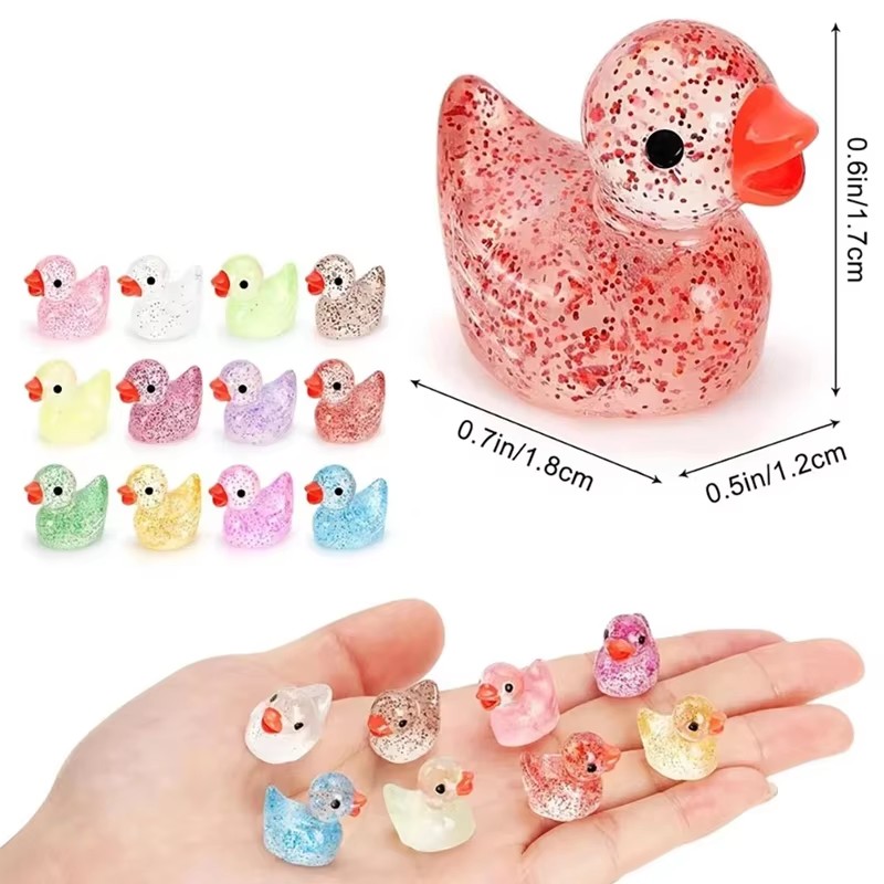 จี้รูปเป็ดน้อยสีชมพูวิบวับน่าร - Resin Craft Material บทวิจารณ์และราคา