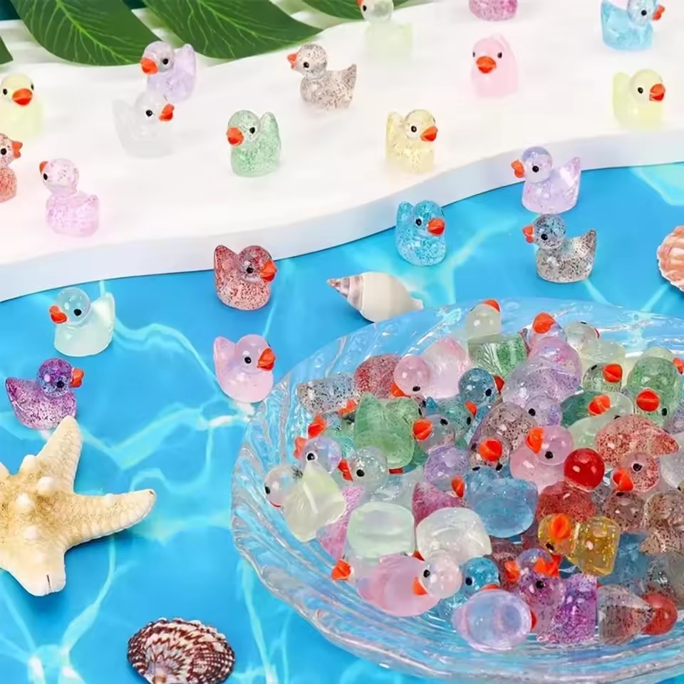 จี้รูปเป็ดน้อยสีชมพูวิบวับน่าร - Resin Craft Material บทวิจารณ์และราคา