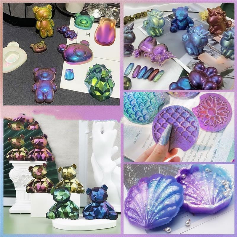 กิ้งก่าเรซินกระจก3g ผงไข่มุกเป - Resin Pigment Set บทวิจารณ์และราคา