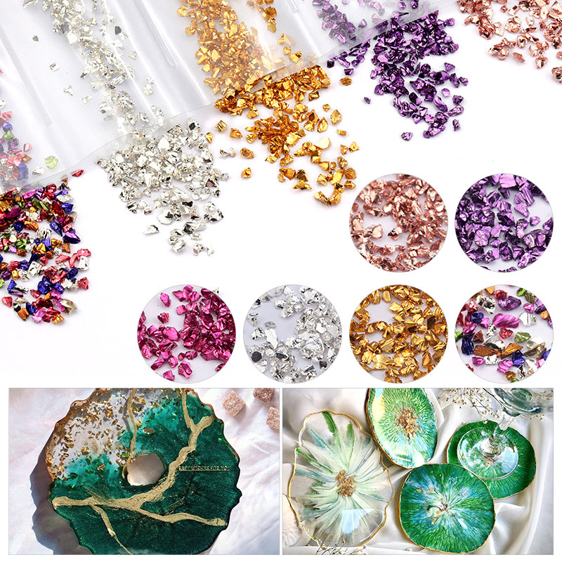 อีพ็อกซี่เรซิ่นที่มีสีสันหินทร - Gold Foil Flakes บทวิจารณ์และราคา