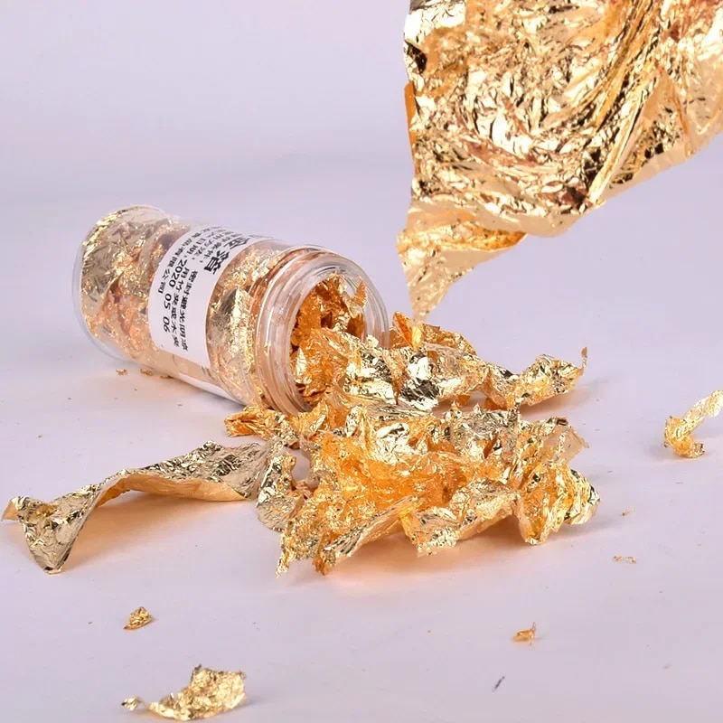 แผ่นฟอยล์โลหะ2G/1g เกล็ดฟอยล์ท - Gold Foil Flakes บทวิจารณ์และราคา