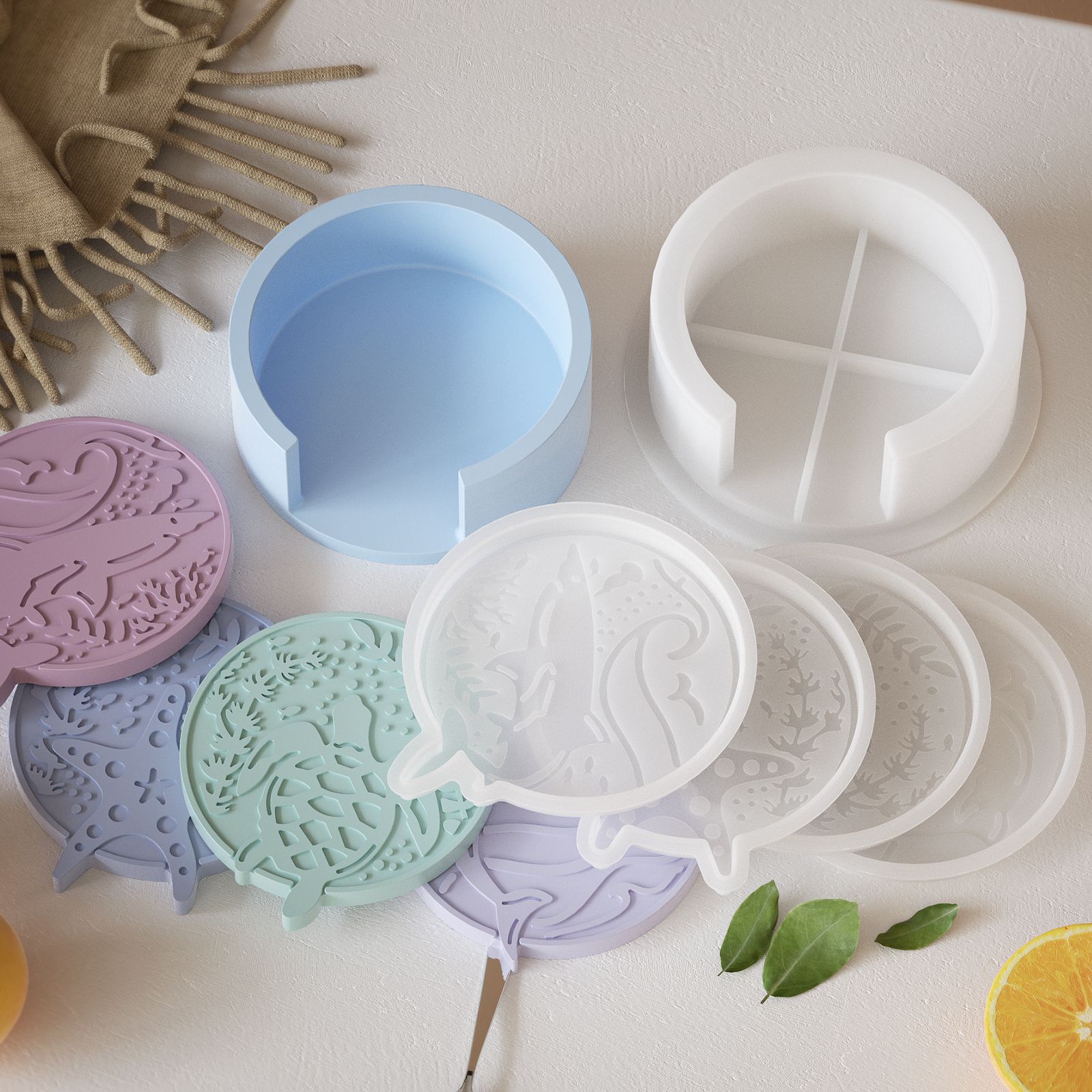 พลาสเตอร์ Coaster ฐานเก็บทําแม - Resin Ocean Wave Mold บทวิจารณ์และราคา