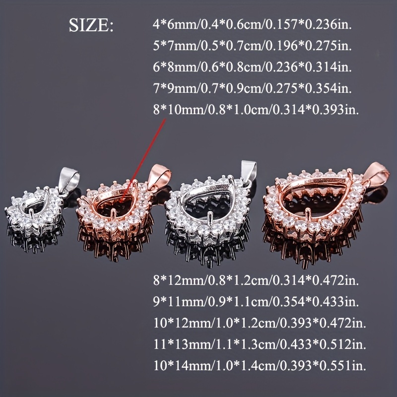 1 PC Rose Golden Silvery Tear  - Bezels Set Pendant บทวิจารณ์และราคา