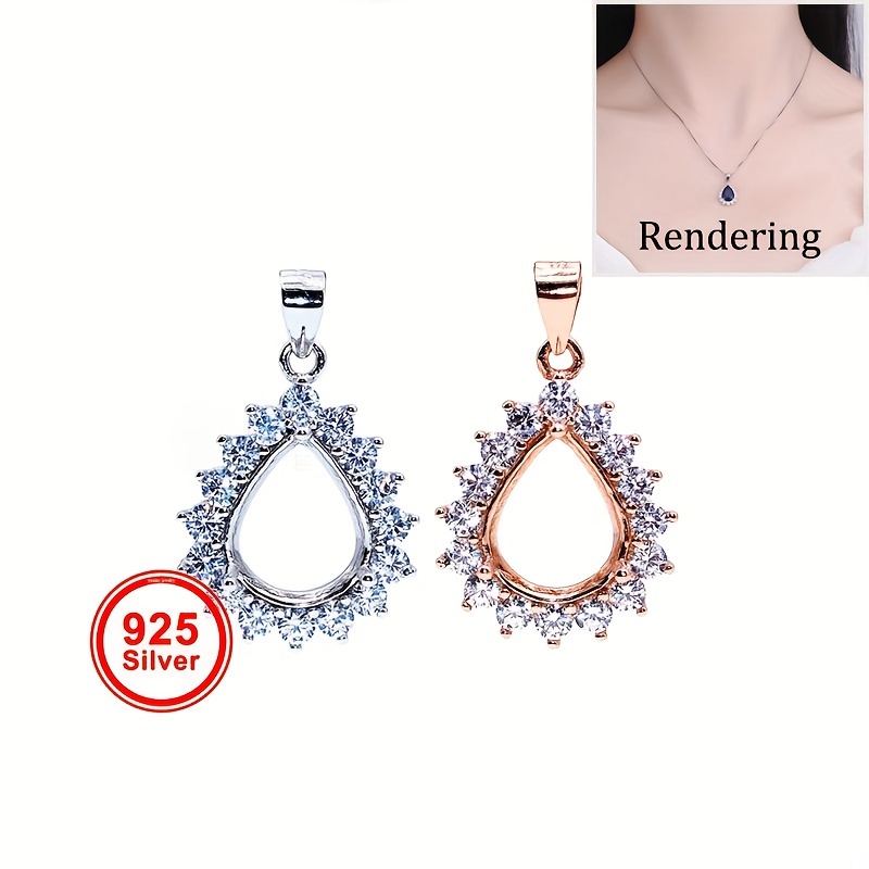 1 PC Rose Golden Silvery Tear  - Bezels Set Pendant บทวิจารณ์และราคา