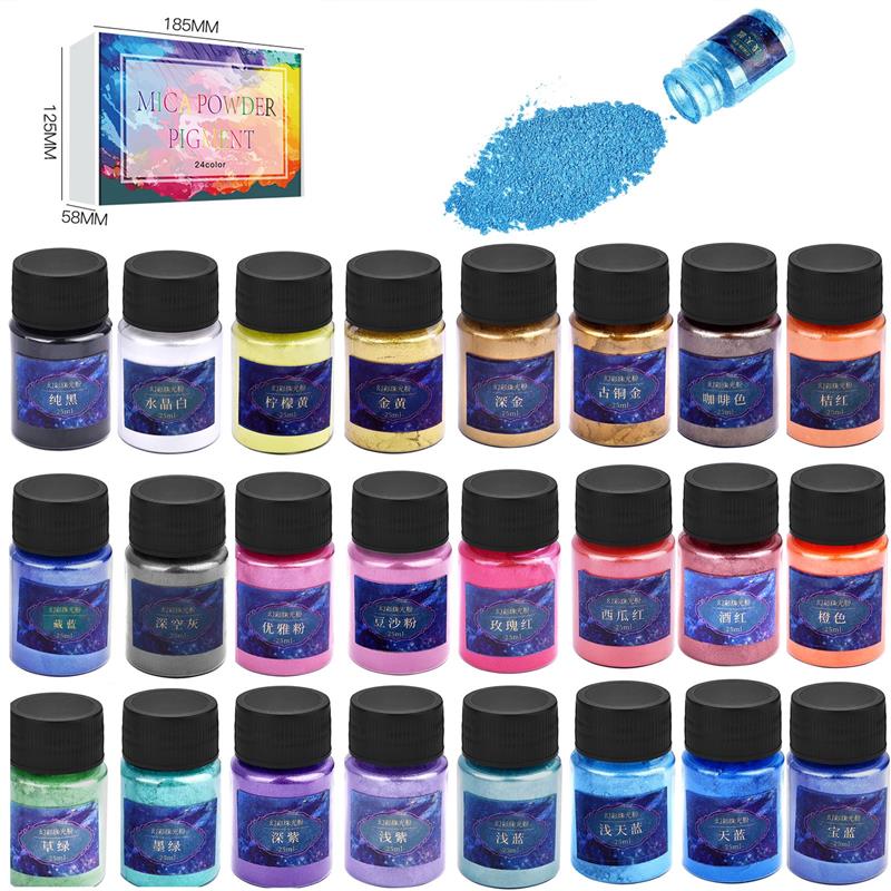 24สีอีพ็อกซี่เรซิ่น Dye Mica P - Resin Pigment Set บทวิจารณ์และราคา