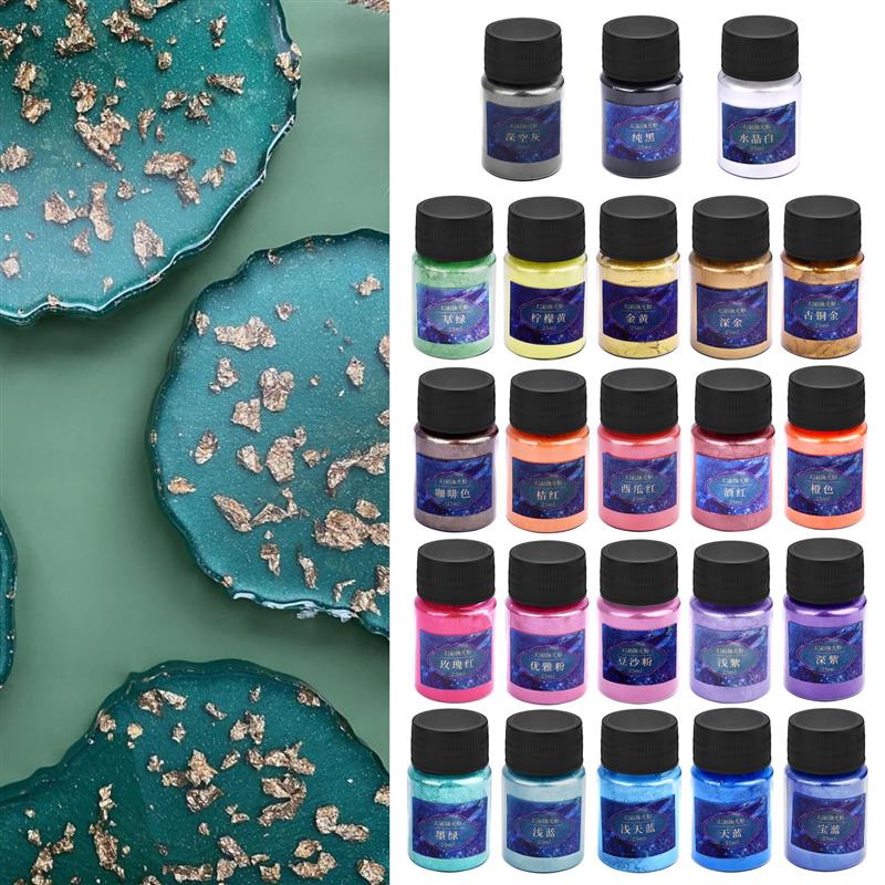 24สีอีพ็อกซี่เรซิ่น Dye Mica P - Resin Pigment Set บทวิจารณ์และราคา