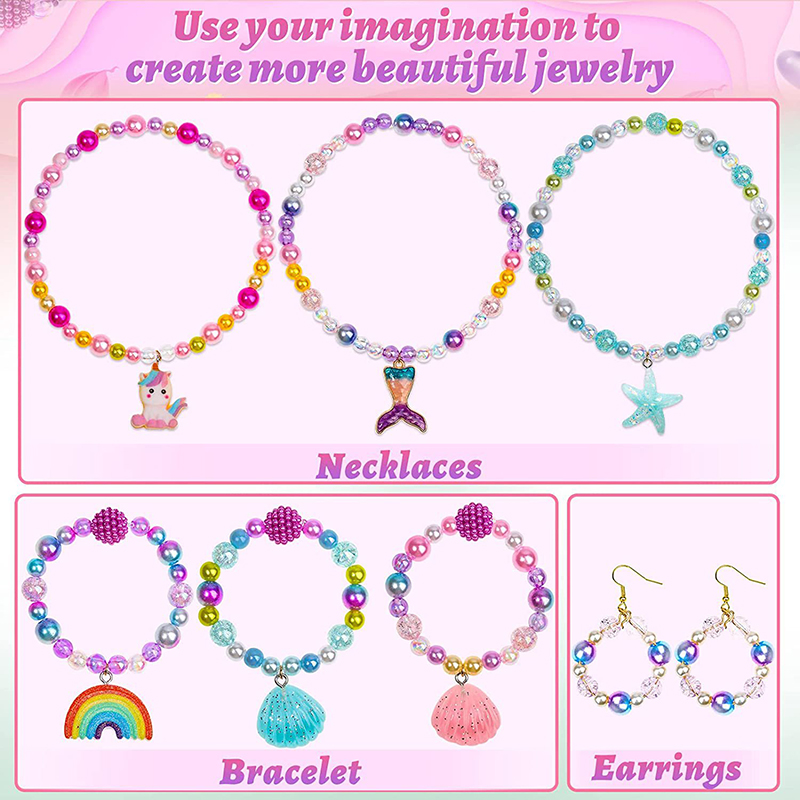 Rainbow ABS ลูกปัดมุกชุด Gradi - Resin Jewelry Kit บทวิจารณ์และราคา