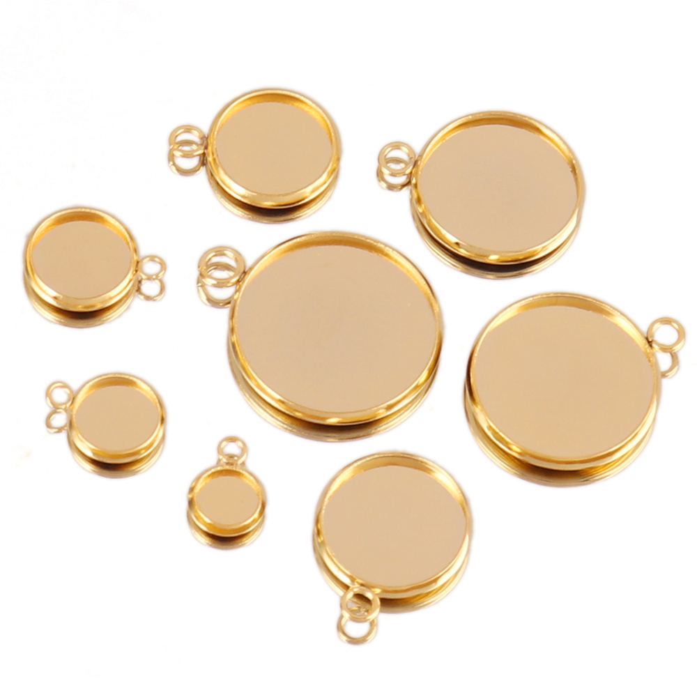 ฐานจี้สแตนเลสแบบคาโบชอง 10 ชิ้ - Bezels Set Pendant บทวิจารณ์และราคา