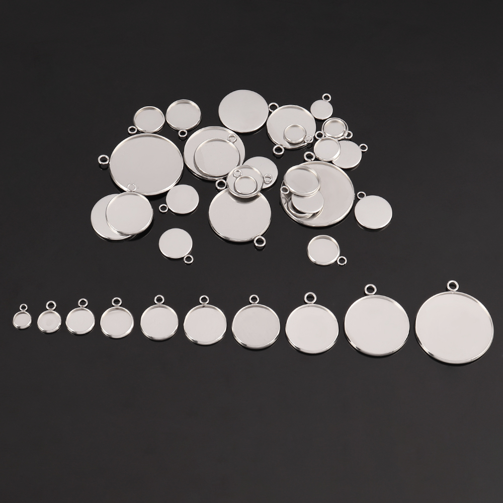 ฐานจี้สแตนเลสแบบคาโบชอง 10 ชิ้ - Bezels Set Pendant บทวิจารณ์และราคา