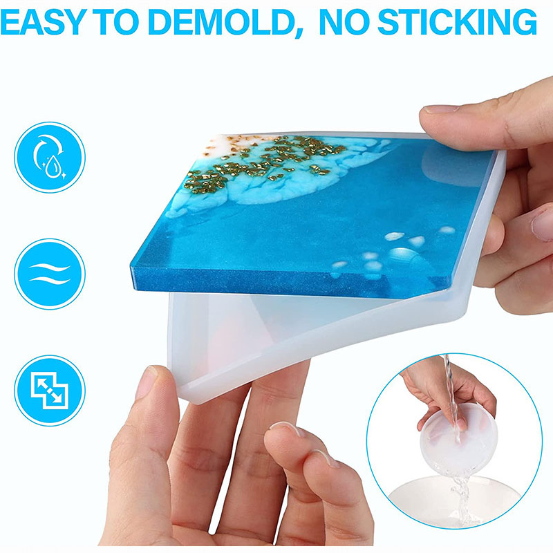 ถาดรองแก้วสี่เหลี่ยมทรงกลมทำด้ - Resin Ocean Wave Mold บทวิจารณ์และราคา