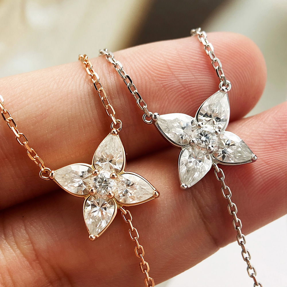 จี้เพชรโมอิสซาไนต์ทรงลูกแพร์/ท - Bezels Set Pendant บทวิจารณ์และราคา